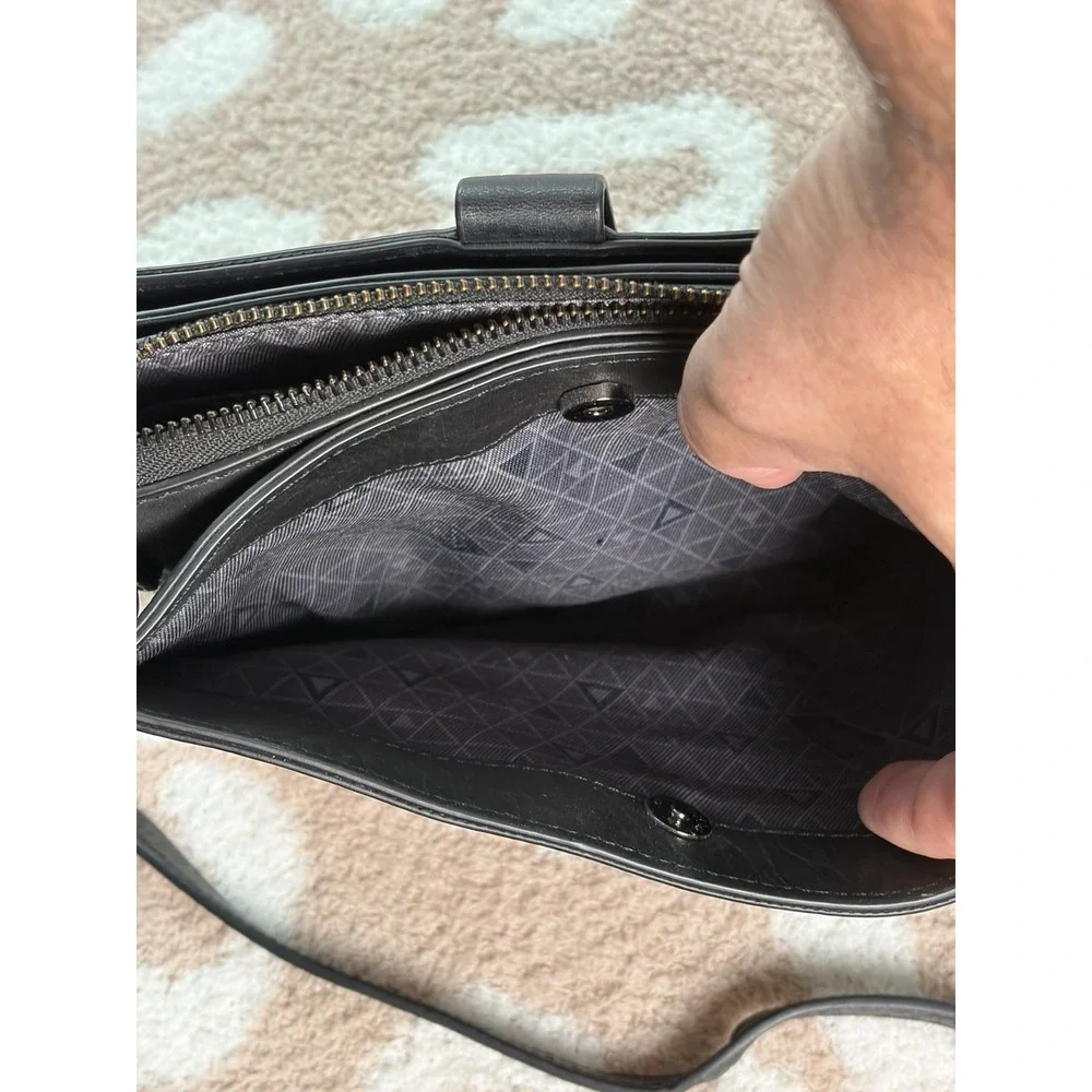 Botkier black Leather Crossbody handbag, Metal Stud Accents